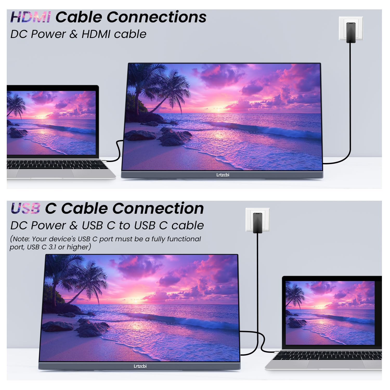 Amazon.co.jp: 24インチ USB-C モニター100Hz PCモバイルディスプレイ
